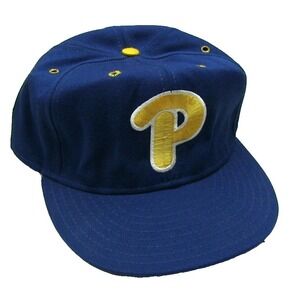 Pitt Panthers NCAA Blue Cap Fitted 7 3/8 by PRO-LINE (Made in USA) VINTAGE